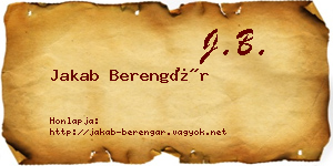 Jakab Berengár névjegykártya